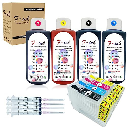 29XL wiederaufladbare Tinte und 4 x 100 ml Flaschentinte, kompatibel mit Home XP-255 XP-257 XP-352 XP-355 XP-452 XP-455 XP-235 XP-245 XP-332 XP-335 XP-432 XP-435 XP-247 XP-442 XP-345 XP-445 Drucker