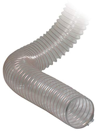 HOLZKRAFT Holzstar 514250025 Flexibler Schlauch aus Polyurethan, transparent mit Spiralbindung, 40 mm Durchmesser x 2,5 m