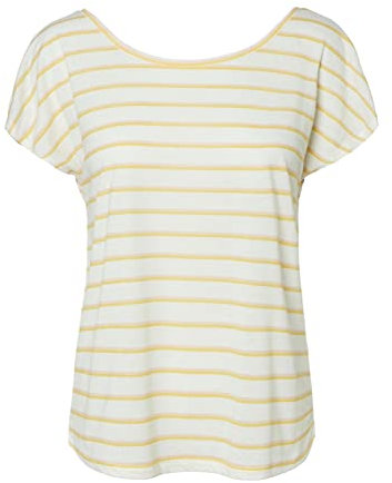 VERO MODA VMHANNELUA Boatneck SS TOP Box JRS Snow White/W. Chintz Rose and BANAN - S