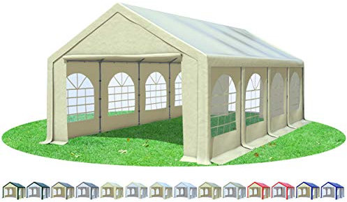 Stabilezelte Partyzelt 4x8m Modular Pro PVC mit Fenster BEIGE