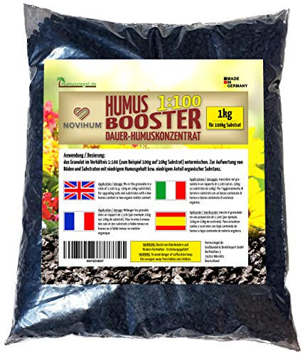 Humusziegel NOVIHUM Hochbeeterde - Booster für Hochbeet - Bodenverbesserer - Konzentrat 1:100, 1 kg