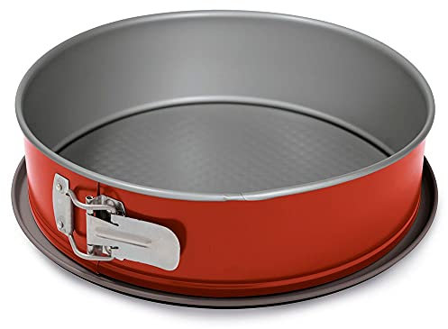 Guardini, Molde desmontable 1 fondo Ø 28 cm, Fondo antigoteo, Acero con revestimiento antiadherente, Rojo y Gris, Made in Italy, Línea Rossana