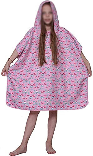 LSDRALOBOOE Poncho Handtuch Surf Poncho Strandtuch Wrap Kinder Wickelbademantel Schnelltrocknend Tragbar Winddicht und Sonnencreme Strandmantel Cartoon Print Sportrobe 709(Color:I;Size:M)