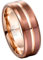 Corato 8mm Braun Wolframcarbid Ring mit Roségoldene Nut Hochzeit Verlobung Ring für Herren Damen Polished Größe 58(18.5)