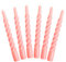 Candles with a Twist®, Stabkerzen gedreht, Hergestellt in Italien, 25 Farben verfügbar, Tafelkerzen lackiert, Spiralkerzen lange Brenndauer 5 Stunden, Kerzen Deko, 6 Stück, 2,2 x 21cm (Rosa)