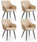 CLIPOP Esszimmerstühle 4er Set, Küchenstuhl Kunstleder Bezug Wohnzimmerstuhl Polsterstuhl mit Armlehne Metallbeine Polstersessel Stuhl für Esszimmer Wohnzimmer Küche (4, Kunstleder Elfenbeinbeige)