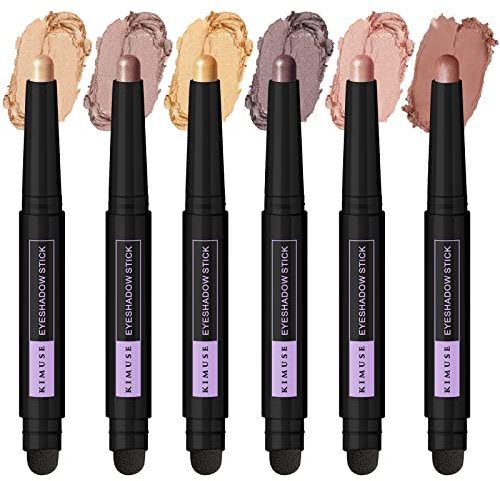KIMUSE 6 PCS Ombretto in crema stick, Ombretto occhi stick, Impermeabile e Non Sbavato Neutral Matitone Ombretto Occhi, Facile da Usare (Brightener Set)