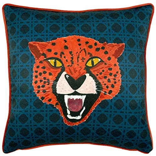 furn. Untamed Polyester Filled Cushion, Polyester, Blue