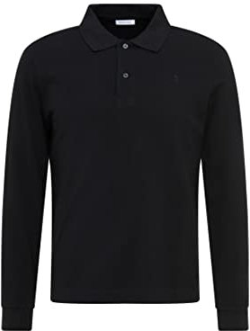 Seidensticker Slim Fit Polo à Manches Longues, Noir, XXXL Homme