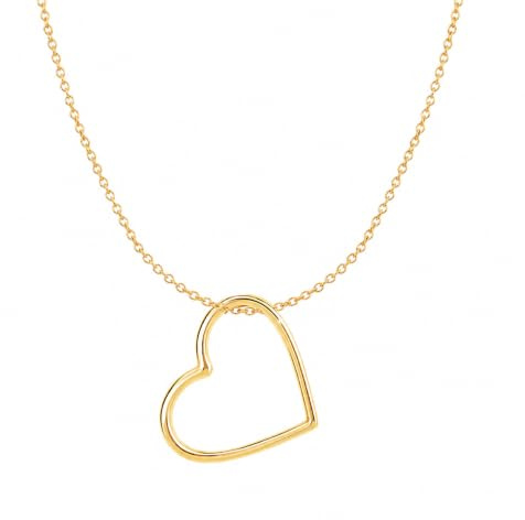 Kritz Herzkette Damen Gold aus Edelstahl, Herzanhänger Filigran, Offenes Herz, Minimalistischer Schmuck, Geschenk für Frauen und Jugendliche