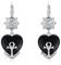 Anker Ruder Ohrringe 925 Sterling Silber - Schwarzes Herz Maritime Meerjungfrau Kurze Ohrringe - Seereise Schmuck Geschenke für Frauen, Mädchen, Kinder