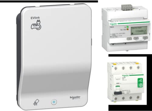 Schneider Electric - Evlink Wallbox smart - T2S Kit mit RFID-Lesegerät - MID und RCD Typ B - EVKB14RBM3