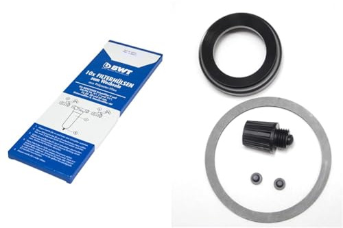BWT 10999 Filterhülsen zum Wechseln aus Polyester-Vlies DN 20-32 in Wechselbox 10 STK, weiß, Stück (1er Pack) & 7084233 Dichtungsset SF Universal II Gr. 1, schwarz