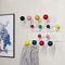 Porte-Manteau Mural Entrée Porte-Manteau Suspendu Porte-Manteau en Métal Classique avec Peint Boules en Bois Massif en Noyer Cintre Bois Couleur Cintre