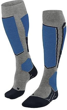 FALKE Herren Skisocken SK2 Intermediate Vegan M Kh Lyocell Funktionsmaterial warm dick 1 Paar, Grau Light Grey 3400, 44-45
