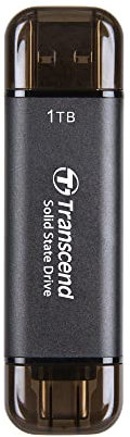 Transcend Externe SSD ESD310C 1TB Typ-A/Typ-C Kompatibel mit PS4/PS5 Schwarz - TS1TESD310C