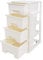 Abbaware Plastic Storage Chest With Wheels, Storage Boxes, Tower, 4 x 17L Drawers, White
