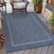 HomebyHome In & Outdoor Teppich Wetterfest Sisal Optik Blau 80x150 cm Läufer - Balkon Teppich Wasserfest, Waschbar, Flachgewebe - Ideal für Küchenläufer, Camping, Garten und Terrasse
