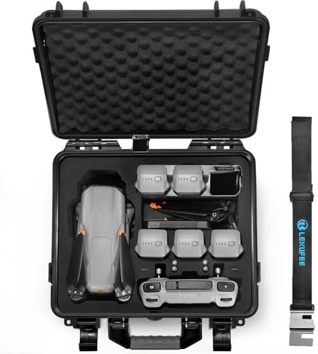 LEKUFEE Waterproof Hard Carrying Case Compatible with DJI Air 3S/DJI Air 3 Drone/Fly More Combo/DJI RC 2/DJI RC N3/DJI RC N2 Remote Controller and Accessories(Case Only)