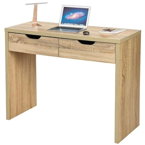 Avilia Console 2 tiroirs en chêne Naturel - Style élégant et Fonctionnel dans Un Seul Meuble pour la Maison ou Le Bureau