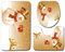 shouzhigo Christmas Santa Claus and Snowman Toilet Seat Cover and Rug Decorations Toilet Seat Lid Cover & Tank Cover Bath Mat,3PCS (P)