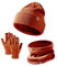 AMDOLE Schal Mütze Set Herren Mütze Handschuh Schal Sets Gestrickte Kleinkind Kappe Touchscreen Fäustling Halswärmer für Jungen Mädchen 5 14 Jahre Schal Handschuhe Hut Damen, Orange, One size