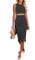 AUSELILY Sommerkleid Damen Midi Skims Kleid Knielang Cut Out Bodycon Kleid Damen mit Schlitz Schwarz S