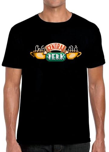 T-Shirt Central Perk Logo Friends Serie TV - 100% Cotone Maglietta (L)