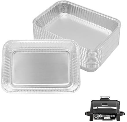 Aluminum Drip Pans for Ninja OG701 OG751 OG700 Series 7 in 1 woodfire Grill, Weber Spirit, Genesis Series, Weber Q Accessories Drip Pans, Weber Spirit E-210 Genesis II E-310 Grease Tray Liner, 20-Pack
