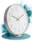 LATENO - Wanduhr Silber - Zum Aufstellen oder Aufhängen - 30 cm - Lautlos - Klassisch und Modern - Quarz Uhrwerk Ohne Tickgeräusche - Für Wohnzimmer Büro UVM