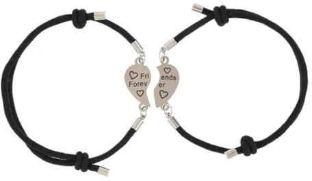 MiaLover 2 Stück Beste Freunde Armbänder, Best Friends Forever Edelstahl Partnerarmbänder mit Anhänger, BFF Schmuck Geschenke für Frauen, Freundinnen, Valentinstag