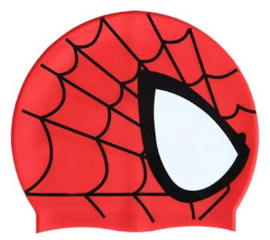 Cuffia Piscina, Cuffia da nuoto unisex ed impermeabile, in silicone, a tema uomo ragno, anche per chi ha i capelli lunghi, per bambini, per sport acquatici, Ipoallergenico Elastica Cuffia Piscina