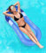 Birshe Tumbona Flotante para Piscina Hamaca Colchoneta Inflable de Agua para Adultos Cama Hinchable Azul