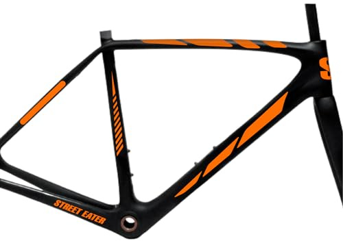 DualColorStampe Set mit 12 Aufklebern Aufkleber Decal Fahrradrahmen Aufkleber MTB-Rahmen Universal COD-Schutz. B0168 (ORANGE 35)