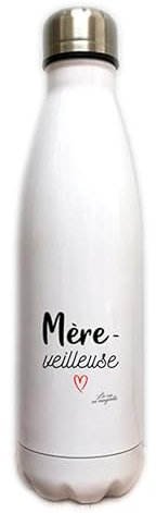 Bouteille en acier inoxydable - Mère-veilleuse - gourde pour le sport ou le travail contenance 500 ml