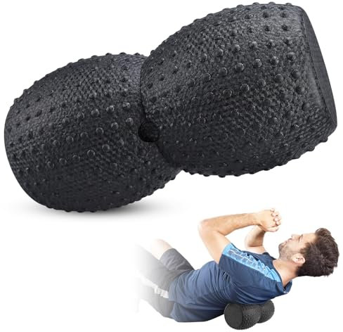 Faszienrolle Wirbelsäule,Wirbelsäulenfaszienrolle mit Druckpunkten,Muskelverspannungen Lindern, Faszienrolle mit 3d-Texturmassage(34.5x17cm),Effektive für Rückenrolle Wirbelsäule(Schwarz)