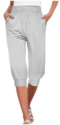 Pantalon De Jogging Léger pour Femme 3/4 à Séchage Rapide - Survêtement Court, Randonnée, Capri Elastique avec Poches - Pantacourt Femme Été