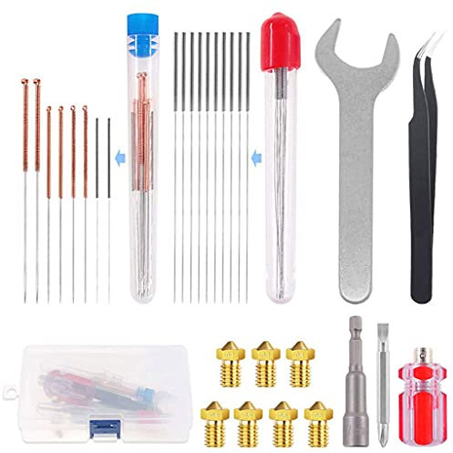 HOOLRZI Set di ugelli per stampante 3D, 29 pezzi/set di attrezzi di smontaggio accessori elettronici stampante 3D kit di strumenti per stampante