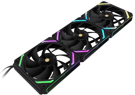 UNI Fan M120Pro, Daisy Chain Pc Fans, 5V A-RGB Case Fan 120mm Triple Pack Suitable for Computer Case & CPU Cooling.