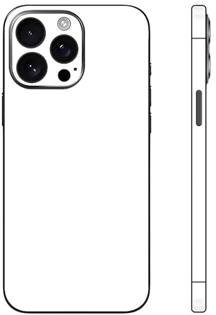 Skin Wrap Compatible with iPhone 15 Pro, Vinyl Decal Sticker Cover Protective Film for Phone Back, Camera, Frame (White)