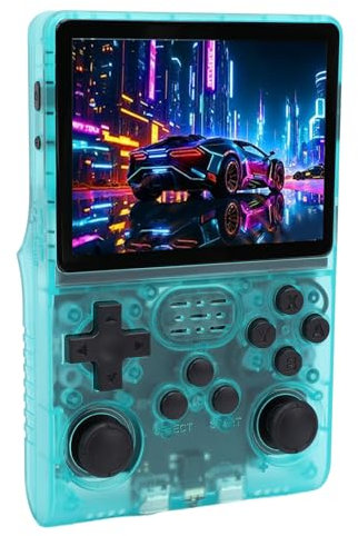 Retro Handheld Game Consoles, R40S Pro Retro Gaming Console, 30000 Games Video Gaming Console - 45 Emulators, 3.5in Screen, OTG, 3.5mm Jack (Transparent Green)