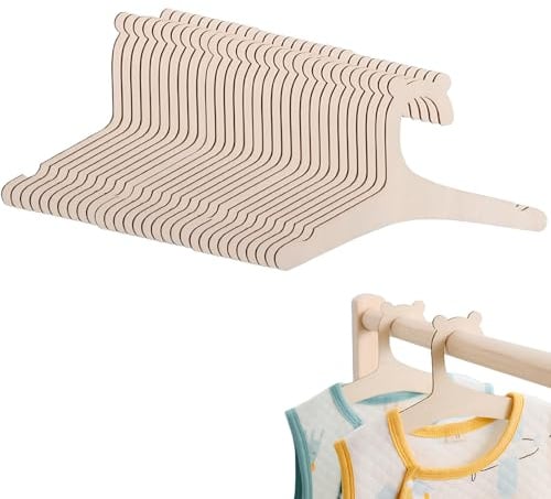 30 Stück Kleiderbügel Kinder, Baby Kleiderbügel Holz, Kinderkleiderbügel, Kinder Kleiderbügel, Kinderbügel, Kleiderbügel Baby, Babykleiderbügel, Holzbügel, Kleidung und Kleine Gegenstände für Kinder