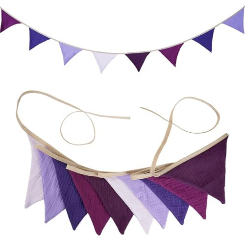 Tongyixin Wimpelkette Kinderzimmer, hausbett Himmel,Girlande Kinderzimmer,Kinderzimmer Deko,Wanddeko Geschenk,Wandtattoo Kinderzimmer Mädchen & Jungen,Babyzimmer & Babybett Deko(Edles-Violett)