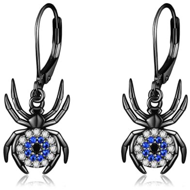 AXELUNA Spinne Ohrringe 925 Sterling Silber Cubic Zirkonia Halloween Spinne Ohrringe Schmuck für Frauen Männer