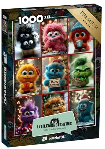 Puzzle 1000 Teile XXL „LITTLEMONSTERTIME: Weihnachtscollage“ – aus der Puzzle-Kollektion Weihnachten