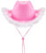 LYSINK Cowboyhut für Damen, Diamant-Quaste, Cowgirl-Hut, Strass-Fransen, Kuh-Jungen-Hüte, Rave-Junggesellenabschied-Zubehör, A-Pink weiße Federn, Einheitsgröße