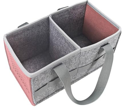 BFYSFBAIG Portable Carry Case Storage Bag for Toniebox Starter Set and Accessories, Felt Organizer Bag for Toniebox Audio Player and Figurine, Travel Carrying Bag for Toniebox & Accessories (Pink)