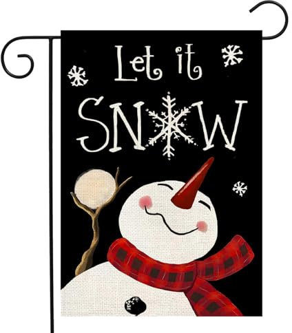 Bandera de jardín navideña, banderas de Feliz Navidad, bandera de jardín de copo de nieve de doble cara, bandera decorativa de patio de granja de 18 x 12 pulgadas para decoración de pared de patio de