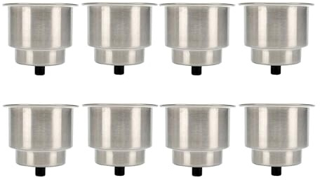 FreeTec Lot de 8 porte-gobelets en acier inoxydable pour voiture, bateau, camping-car, voiture, canapé, bateau, camion