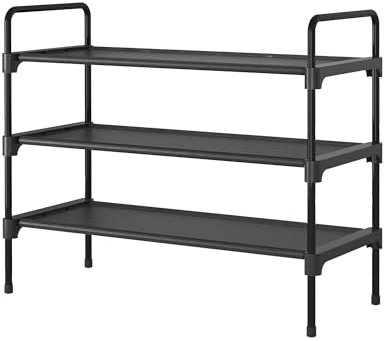 Kitsure Shoe Rack for Closet, Sturdy Shoe Storage and Organization for Entryway, Space-Saving Shoe Stand Shelves Small and Shoe Shelf, 70.0 x 29.9 x 57.4 cm, Black